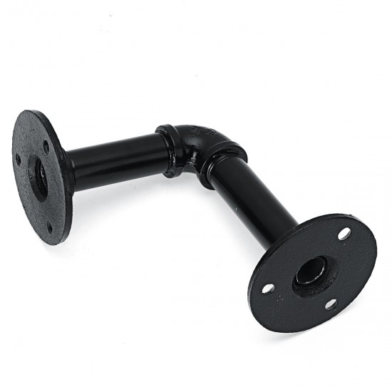 2pcs Vintage Iron Pipe Shelf Bracket Wall Mounted Board Support Holder 2pcs Vintage Iron Pipe Shelf Bracket Wall Mounted Board Support Holder