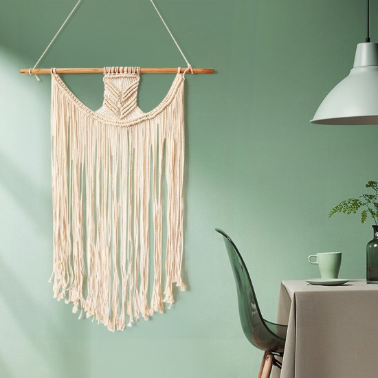 Retro Bohemian Macrame Woven Wall Hanging Hand Weaving Fringe Tapestry Retro Bohemian Macrame Woven Wall Hanging Hand Weaving Fringe Tapestry