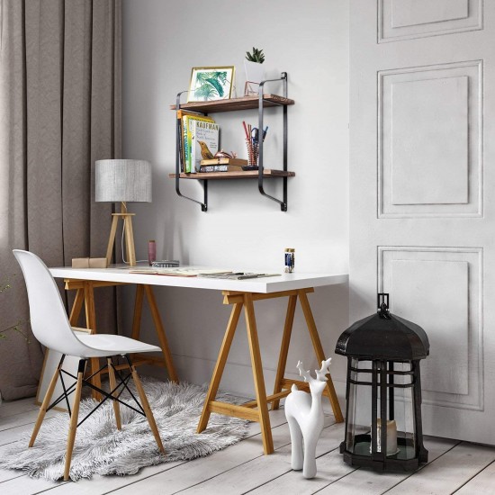2 Tier Wooden Wall Mounted Floating Shelves DIY Storage Shelving Display Bracket 2 Tier Wooden Wall Mounted Floating Shelves DIY Storage Shelving Display Bracket