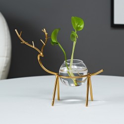 Desktop Hydroponic Flowerpot Decoration Fresh Desktop Small Fish Tank Office Desk Living Room Creative Plant Vase Decoration for Home Office