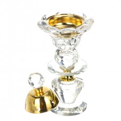 Crystal Incense Burner Plating Metal Polishing Incense Removable Lid Burner Traditional For Home Office Desktop Decorative