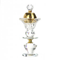 Crystal Incense Burner Plating Metal Polishing Incense Removable Lid Burner Traditional For Home Office Desktop Decorative