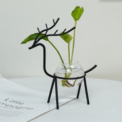 Desktop Hydroponic Flowerpot Decoration Fresh Desktop Small Fish Tank Office Desk Living Room Creative Plant Vase Decoration for Home Office