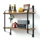 2 Tier Wooden Wall Mounted Floating Shelves DIY Storage Shelving Display Bracket 2 Tier Wooden Wall Mounted Floating Shelves DIY Storage Shelving Display Bracket