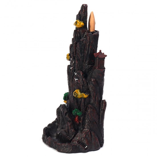 Black Waterfall Incense Burner Porcelain Backflow Ceramic Cone Incense Burner Holder with 60 Cones Black Waterfall Incense Burner Porcelain Backflow Ceramic Cone Incense Burner Holder with 60 Cones