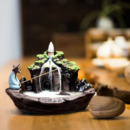 JETEVEN Ceramic Art Backflow Incense Burner Censer Home Office Furnace Decor Fragrant Incense JETEVEN Ceramic Art Backflow Incense Burner Censer Home Office Furnace Decor Fragrant Incense