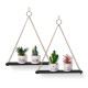 AGSIVO 2 3PCS Wooden Wall Mounted Rope Floating Storage Shelf Kitchen Rack Hanging Shelves Holder AGSIVO 2 3PCS Wooden Wall Mounted Rope Floating Storage Shelf Kitchen Rack Hanging Shelves Holder