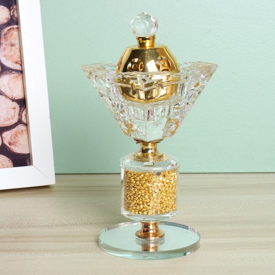 Crystal Incense Burner Arabian Style Eid Plating Metal Incense Burner Traditional Mabkhara Fort Home Decorative Ornaments Crystal Incense Burner Arabian Style Eid Plating Metal Incense Burner Traditional Mabkhara Fort Home Decorative Ornaments