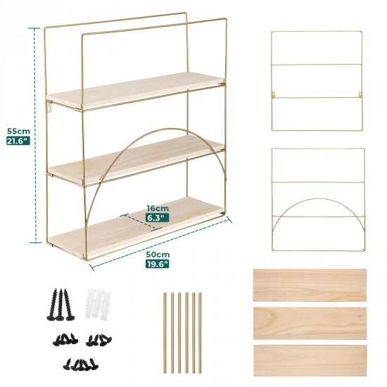 AGSIVO 3 Layer Wooden Wall Mounted Storage Shelves Bedroom Drawing Room Rack Shelf Organizer Holder AGSIVO 3 Layer Wooden Wall Mounted Storage Shelves Bedroom Drawing Room Rack Shelf Organizer Holder
