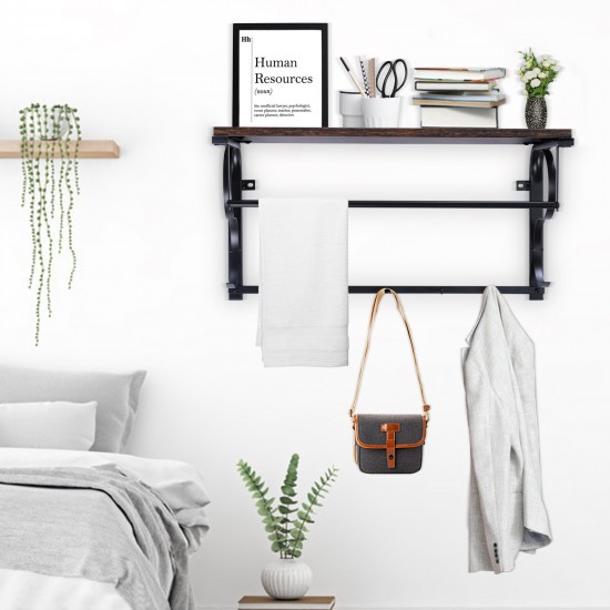 Wall mounted Hook Rack Industrial Wall mounted Shelf Rack with Hanging Rail Living Room Kitchen Bedroom Wall mounted Hook Rack Industrial Wall mounted Shelf Rack with Hanging Rail Living Room Kitchen Bedroom