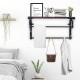 Wall mounted Hook Rack Industrial Wall mounted Shelf Rack with Hanging Rail Living Room Kitchen Bedroom Wall mounted Hook Rack Industrial Wall mounted Shelf Rack with Hanging Rail Living Room Kitchen Bedroom