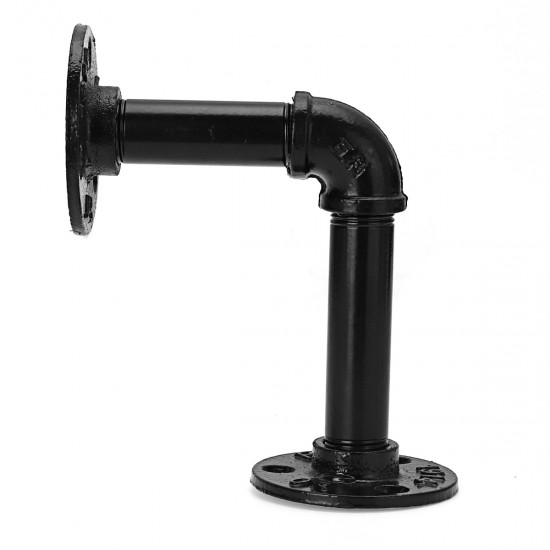 2pcs Vintage Iron Pipe Shelf Bracket Wall Mounted Board Support Holder 2pcs Vintage Iron Pipe Shelf Bracket Wall Mounted Board Support Holder