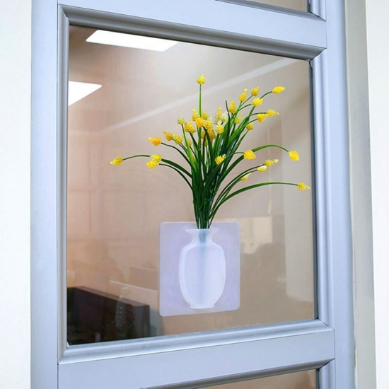 Creative Magic Rubber Wall Vase Silicone Sticky Flower Container Bottle Creative Magic Rubber Wall Vase Silicone Sticky Flower Container Bottle