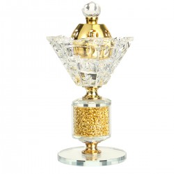 Crystal Incense Burner Arabian Style Eid Plating Metal Incense Burner Traditional Mabkhara Fort Home Decorative Ornaments