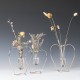 Crystal Glass Iron Test Tube Vase in Wooden Stand Flower Pots Plant Crystal Glass Iron Test Tube Vase in Wooden Stand Flower Pots Plant