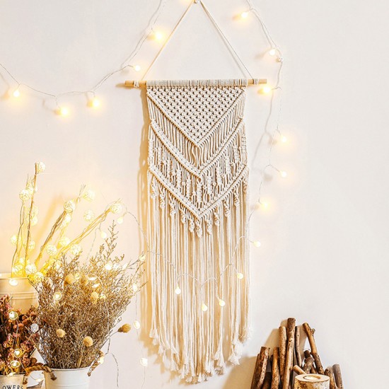 Woven Macrame Plant Hanger Wall Hanging Bohoes Wall Art with Tassels Home DIY Hanging Craft Decorations Woven Macrame Plant Hanger Wall Hanging Bohoes Wall Art with Tassels Home DIY Hanging Craft Decorations