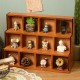 Wooden Trapezoidal Wall Hanging Storage Rack Retro Design with 12 Grid for Home Office