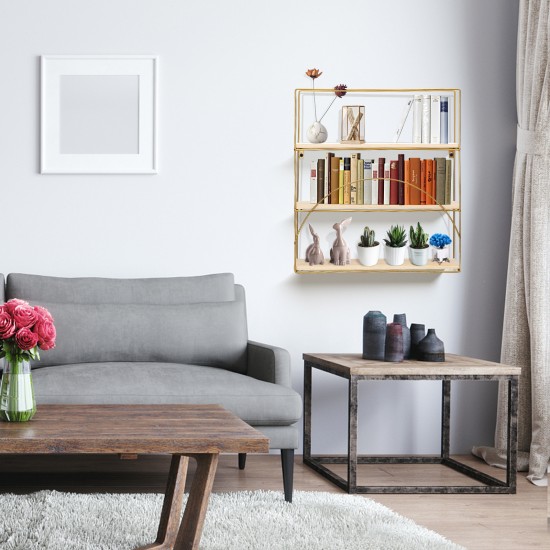 AGSIVO 3 Layer Wooden Wall Mounted Storage Shelves Bedroom Drawing Room Rack Shelf Organizer Holder AGSIVO 3 Layer Wooden Wall Mounted Storage Shelves Bedroom Drawing Room Rack Shelf Organizer Holder