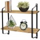 2 Tier Wooden Wall Mounted Floating Shelves DIY Storage Shelving Display Bracket 2 Tier Wooden Wall Mounted Floating Shelves DIY Storage Shelving Display Bracket