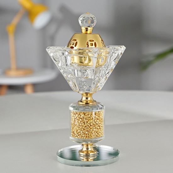 Crystal Incense Burner Arabian Style Eid Plating Metal Incense Burner Traditional Mabkhara Fort Home Decorative Ornaments Crystal Incense Burner Arabian Style Eid Plating Metal Incense Burner Traditional Mabkhara Fort Home Decorative Ornaments
