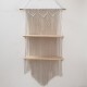 2 Tier Bohemia Macrame Woven Wood Mount Shelf Tapestry Tassel Wall Hanging Bookshelf 2 Tier Bohemia Macrame Woven Wood Mount Shelf Tapestry Tassel Wall Hanging Bookshelf