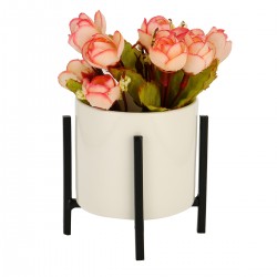 Desktop Ceramic Vase Metal Stents Multi  placed Decoration for Home