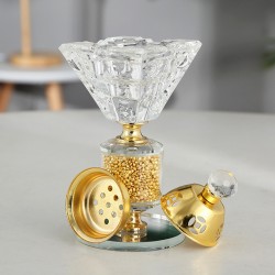 Crystal Incense Burner Arabian Style Eid Plating Metal Incense Burner Traditional Mabkhara Fort Home Decorative Ornaments