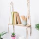 Wooden Bohemian Sling Rack Storage Rack Woven Rope Plant Rack Home DIY Decoration for Home Storage Wooden Bohemian Sling Rack Storage Rack Woven Rope Plant Rack Home DIY Decoration for Home Storage