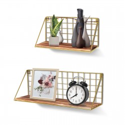 AGSIVO 2PCS Wall Hanging Retro Shelves Floating Storage Shelf Hanging Shelves Holder