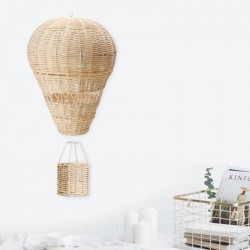 Nordic Style Children Bedroom Rattan Weaven Hot Air Balloon Craft Wall Home Hanging Decoration