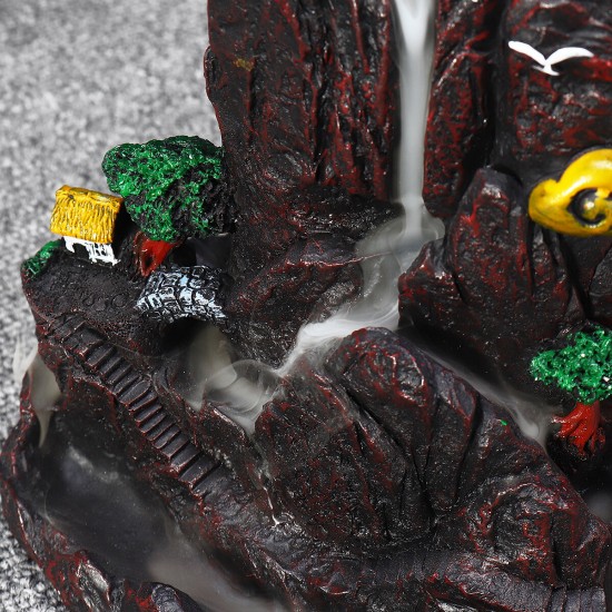 Black Waterfall Incense Burner Porcelain Backflow Ceramic Cone Incense Burner Holder with 60 Cones Black Waterfall Incense Burner Porcelain Backflow Ceramic Cone Incense Burner Holder with 60 Cones