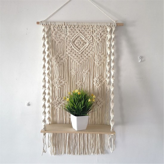 Wall Hanging Rack Macrame Knitted Rope Woven Tassel Wall Hanging Handmade Tapestry Display Stand Home Office Decor Wall Hanging Rack Macrame Knitted Rope Woven Tassel Wall Hanging Handmade Tapestry Display Stand Home Office Decor