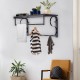 Wall mounted Hook Rack Industrial Wall mounted Shelf Rack with Hanging Rail Living Room Kitchen Bedroom Wall mounted Hook Rack Industrial Wall mounted Shelf Rack with Hanging Rail Living Room Kitchen Bedroom