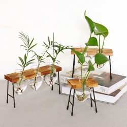 Creative Glass Hydroponic Vase Office Desktop Decoration Green Plant Container Transparent Planter Fresh Office Desktop Decoration Vase for Office