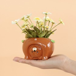 Ceramic Super Cute Small Animal Pot Artificial Flower Fake Flower Pot Decoration  Bear