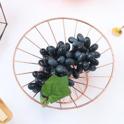 Nordic Wrought Iron Fruit Storage Basket Creative Home Living Room Desktop Fruit Tray  Color  Rose Gold Wine Glass Style