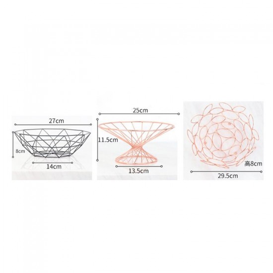 Nordic Wrought Iron Fruit Storage Basket Creative Home Living Room Desktop Fruit Tray Color Rose Gold Wine Glass Style Nordic Wrought Iron Fruit Storage Basket Creative Home Living Room Desktop Fruit Tray Color Rose Gold Wine Glass Style