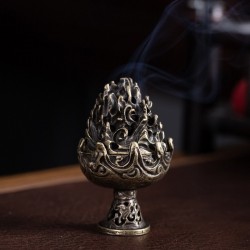 Vintage Indoor Incense Burner Copper Alloy Incense Burner Ornament  Small Bronze Color
