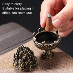 Vintage Indoor Incense Burner Copper Alloy Incense Burner Ornament  Small Bronze Color