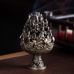 Vintage Indoor Incense Burner Copper Alloy Incense Burner Ornament  Large Bronze Color