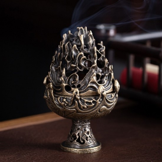 Vintage Indoor Incense Burner Copper Alloy Incense Burner Ornament Large Bronze Color Vintage Indoor Incense Burner Copper Alloy Incense Burner Ornament Large Bronze Color