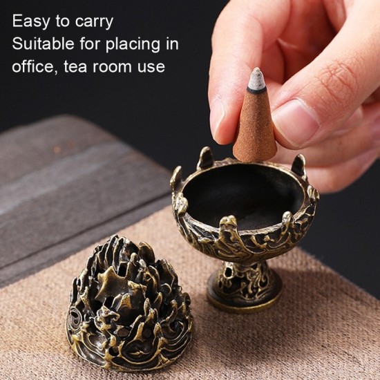 Vintage Indoor Incense Burner Copper Alloy Incense Burner Ornament Large Bronze Color Vintage Indoor Incense Burner Copper Alloy Incense Burner Ornament Large Bronze Color