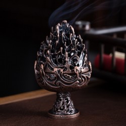 Vintage Indoor Incense Burner Copper Alloy Incense Burner Ornament  Large Copper Color