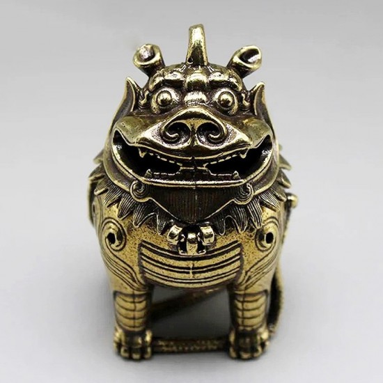 Brass Antique Incense Burner Desktop Ornament Bronze Home Crafts Kylin Brass Antique Incense Burner Desktop Ornament Bronze Home Crafts Kylin