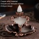 Alloy Lotus Leaf Inverted Incense Burner Antique Indoor Incense Burner Bronze Color Alloy Lotus Leaf Inverted Incense Burner Antique Indoor Incense Burner Bronze Color