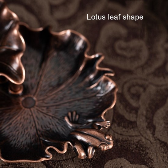 Alloy Lotus Leaf Inverted Incense Burner Antique Indoor Incense Burner Bronze Color Alloy Lotus Leaf Inverted Incense Burner Antique Indoor Incense Burner Bronze Color