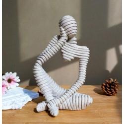 2 PCS Creative Home Ornament Drawing Room Office Sandstone Decor Gift Sculpture  Left Think