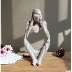 2 PCS Creative Home Ornament Drawing Room Office Sandstone Decor Gift Sculpture  Fcous