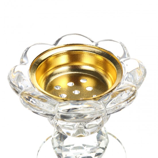 Crystal Incense Burner Plating Metal Polishing Incense Removable Lid Burner Traditional For Home Office Desktop Decorative Crystal Incense Burner Plating Metal Polishing Incense Removable Lid Burner Traditional For Home Office Desktop Decorative