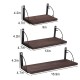 3 Tier Wooden Wall Mounted Floating Shelves DIY Storage Shelving Display Bracket 3 Tier Wooden Wall Mounted Floating Shelves DIY Storage Shelving Display Bracket
